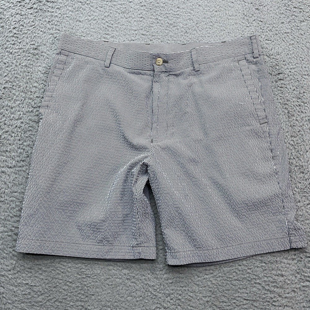 Peter Millar Seersucker Shorts Mens‎ 35 Blue Striped Featherweight Preppy Golf